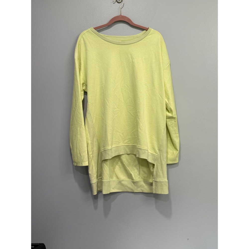 Fantastic Fawn Womens Lime Green High Low Sweatshirt Tunic Pullover Large
